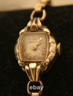 Rare vintage 1955 Ladies' Swiss Bulova Miss America gold bracelet wristwatch