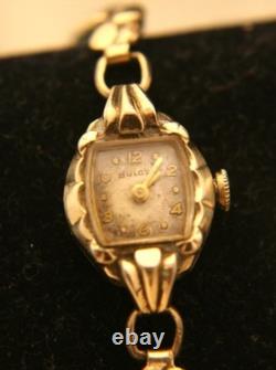 Rare vintage 1955 Ladies' Swiss Bulova Miss America gold bracelet wristwatch