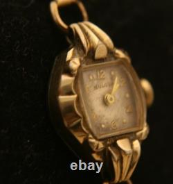 Rare vintage 1955 Ladies' Swiss Bulova Miss America gold bracelet wristwatch