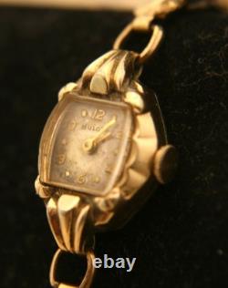 Rare vintage 1955 Ladies' Swiss Bulova Miss America gold bracelet wristwatch