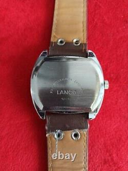 Rare vintage Lanco Jump Hour space age retro look swiss made men's watch