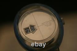 Rare vintage Swiss CUSTOMTIME jump hour turquoise and amber acrylic wristwatch