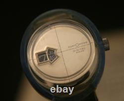 Rare vintage Swiss CUSTOMTIME jump hour turquoise and amber acrylic wristwatch Rare vintage Swiss CUSTOMTIME jump hour turquoise and amber acrylic wristwatch