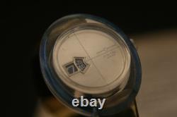 Rare vintage Swiss CUSTOMTIME jump hour turquoise and amber acrylic wristwatch