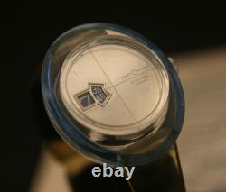 Rare vintage Swiss CUSTOMTIME jump hour turquoise and amber acrylic wristwatch