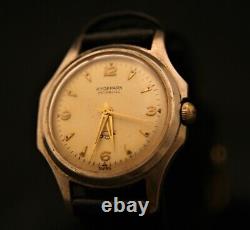 Rare vintage men's 17J Swiss HYDEPARK 1950's Korean War running dress wristwatch