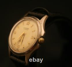 Rare vintage men's 17J Swiss HYDEPARK 1950's Korean War running dress wristwatch