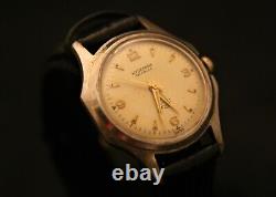 Rare vintage men's 17J Swiss HYDEPARK 1950's Korean War running dress wristwatch