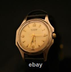 Rare vintage men's 17J Swiss HYDEPARK 1950's Korean War running dress wristwatch