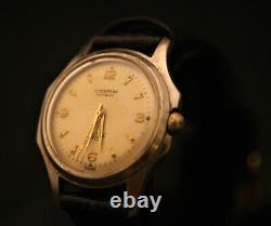 Rare vintage men's 17J Swiss HYDEPARK 1950's Korean War running dress wristwatch