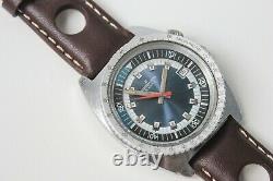 Rare vintage swiss Regines Edox compressor style skin diver watch rally strap