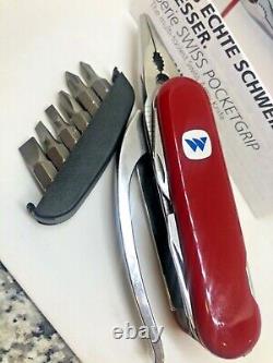 Rare vintage wenger pocketgrip pocket grip swiss knife multitool different logo