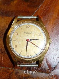 Rare wristwatch vintage helvetia watch mens 35mm swiss made 17 jewels
