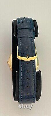 Raymond Weil Geneve Watch Blue Swiss Made Roman Numbers 18K Gold EP