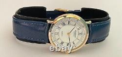 Raymond Weil Geneve Watch Blue Swiss Made Roman Numbers 18K Gold EP