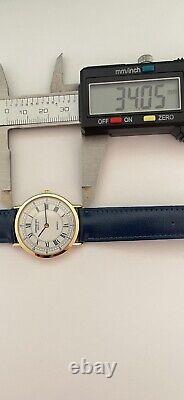 Raymond Weil Geneve Watch Blue Swiss Made Roman Numbers 18K Gold EP