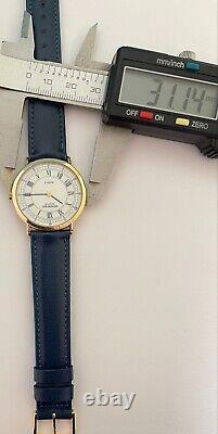 Raymond Weil Geneve Watch Blue Swiss Made Roman Numbers 18K Gold EP