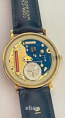 Raymond Weil Geneve Watch Blue Swiss Made Roman Numbers 18K Gold EP