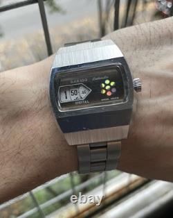 Retro Rare GARADO Watch Vintage Jump Hour Swiss Made Men's Direct Read Taximeter