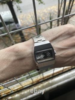 Retro Rare GARADO Watch Vintage Jump Hour Swiss Made Men's Direct Read Taximeter