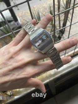 Retro Rare GARADO Watch Vintage Jump Hour Swiss Made Men's Direct Read Taximeter