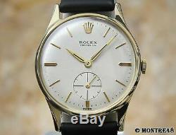 Rolex 12868 Rare Swiss Mens 31mm 9K Solid Gold Manual 1950 Vintage Watch N85