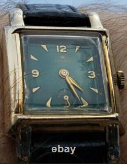 Rolex Green Gold Gilt Manual Wind Square Rolex Rare Vintage Watch 1940's