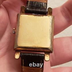 Rolex Green Gold Gilt Manual Wind Square Rolex Rare Vintage Watch 1940's