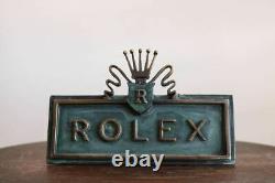 Rolex sign Vintage display plate emblem Swiss made very Rare watch sign F/S