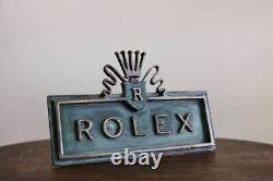 Rolex sign Vintage display plate emblem Swiss made very Rare watch sign F/S