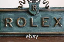 Rolex sign Vintage display plate emblem Swiss made very Rare watch sign F/S