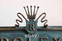 Rolex sign Vintage display plate emblem Swiss made very Rare watch sign F/S