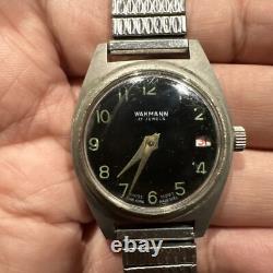 Runs Wakmann 17 Jewels Mechanical Vintage Watch 1951 Swiss Mens/womens Rare