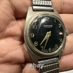 Runs Wakmann 17 Jewels Mechanical Vintage Watch 1951 Swiss Mens/womens Rare