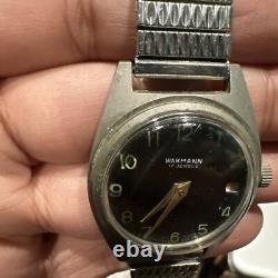 Runs Wakmann 17 Jewels Mechanical Vintage Watch 1951 Swiss Mens/womens Rare