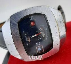 SICURA JUMP HOUR DIGITAL HAND WIND SWISS RARE VINTAGE MEN'S WRIST WATCH 70s