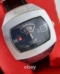 SICURA JUMP HOUR DIGITAL HAND WIND SWISS RARE VINTAGE MEN'S WRIST WATCH 70s