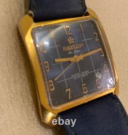 SUPERB SWISS Blue Dial Watch Hand Winding RAYLON Rare Vintage