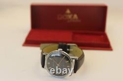 SWISS MADE MINIMALIST tropical DOXA Military Vintage. Rare Black PATINA, with BOX