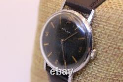 SWISS MADE MINIMALIST tropical DOXA Military Vintage. Rare Black PATINA, with BOX