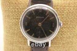 SWISS MADE MINIMALIST tropical DOXA Military Vintage. Rare Black PATINA, with BOX