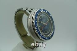 Silver Extra Swiss Made Vintage Diver Retro Steel Jumbo 43mm Rare 150m