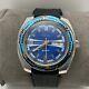 Skin Diver ELVES Vintage Watch Automatic 200M Swiss Made Mens Blue Dial Rare 70