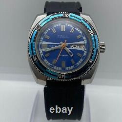 Skin Diver ELVES Vintage Watch Automatic 200M Swiss Made Mens Blue Dial Rare 70