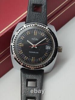 Skin Diver Tucah Vintage Watch Manual Winding Swiss Made 1970s Mens Rare