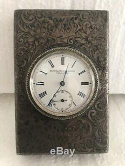 Sterling Silver Black Starr & Frost New York Vintage Swiss Made Clock Rare