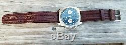 Super RARE 1969 Benrus Blue Dial Chronograph Swiss Valjoux 7733 Overhauled A+