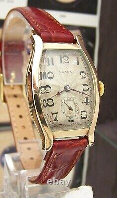 Super Rare Rolex Genex Antique Vintage Swiss 1928 Deco Fire Service Gift