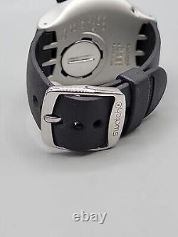 Swatch Beat Aluminum Digital Watch Rare Vintage Find 8 47mm Swiss Gray & Black