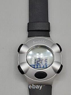 Swatch Beat Aluminum Digital Watch Rare Vintage Find 8 47mm Swiss Gray & Black